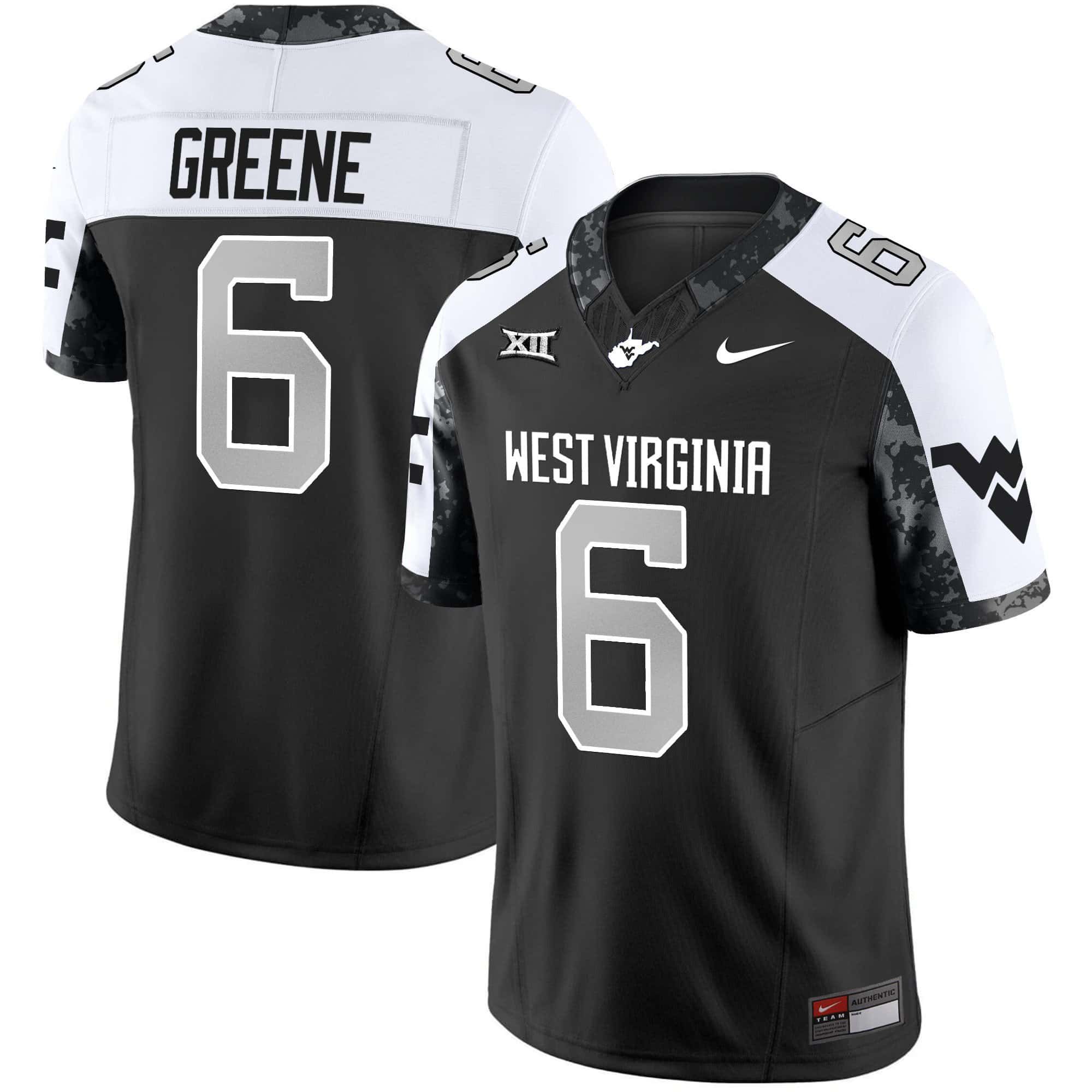 Men West Virginia Mountaineers #6 Greene Black 2024 Nike Vapor Limited NCAA Jersey style 1